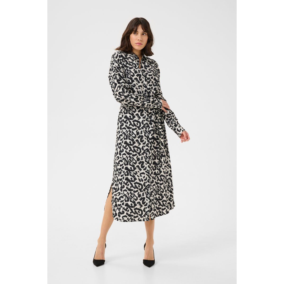 Baggy-Midi-Kleid mit Leopardenmuster