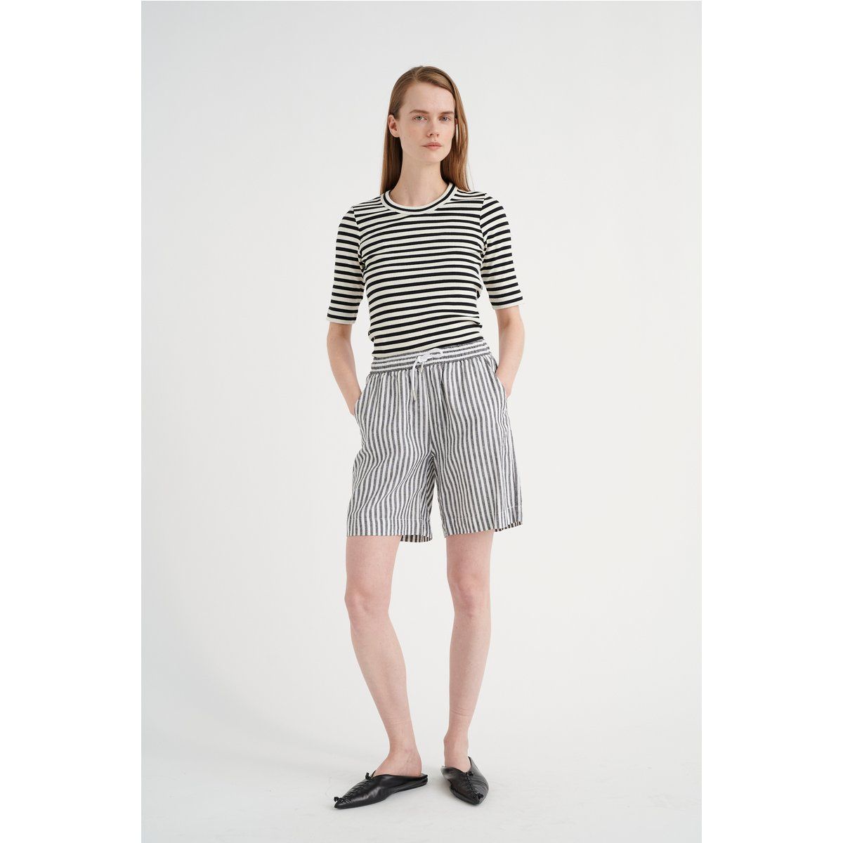 Gestreiftes Slim Fit Jersey-Oberteil
