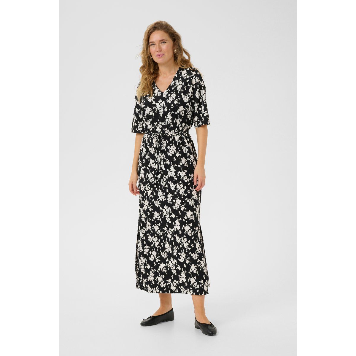 Jersey-Maxikleid mit Blumenmuster