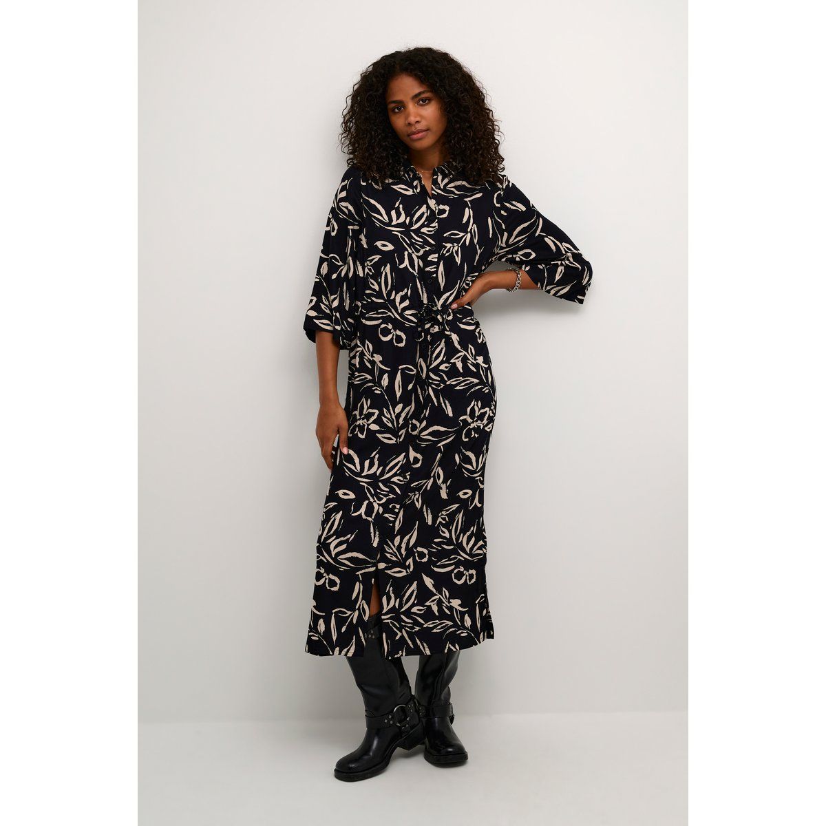 Lockeres Midikleid mit Blumenmuster