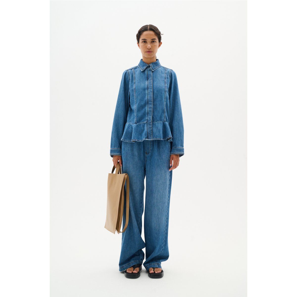 Entspannte Weite Washed Jeans
