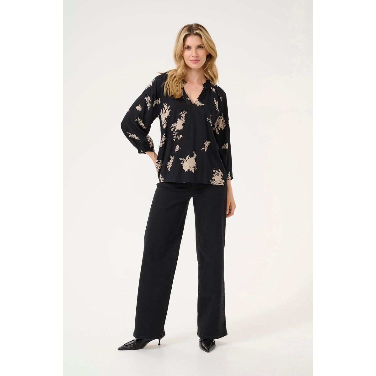 Lockere Bluse mit Blumenmuster