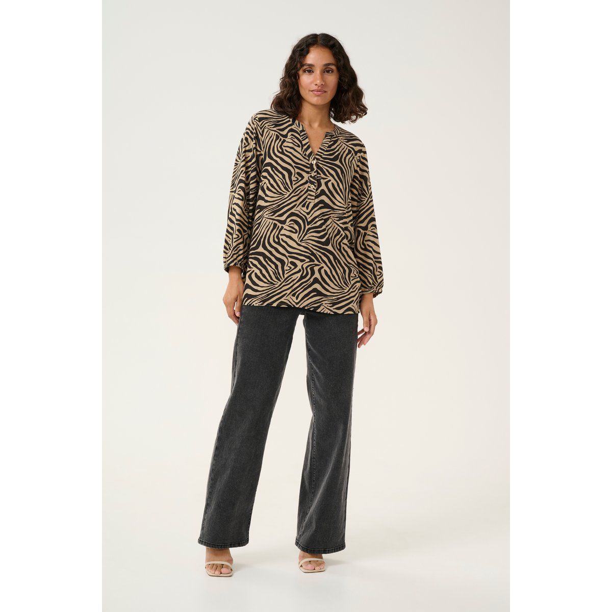 Bluse mit Zebra-Muster Regular Fit
