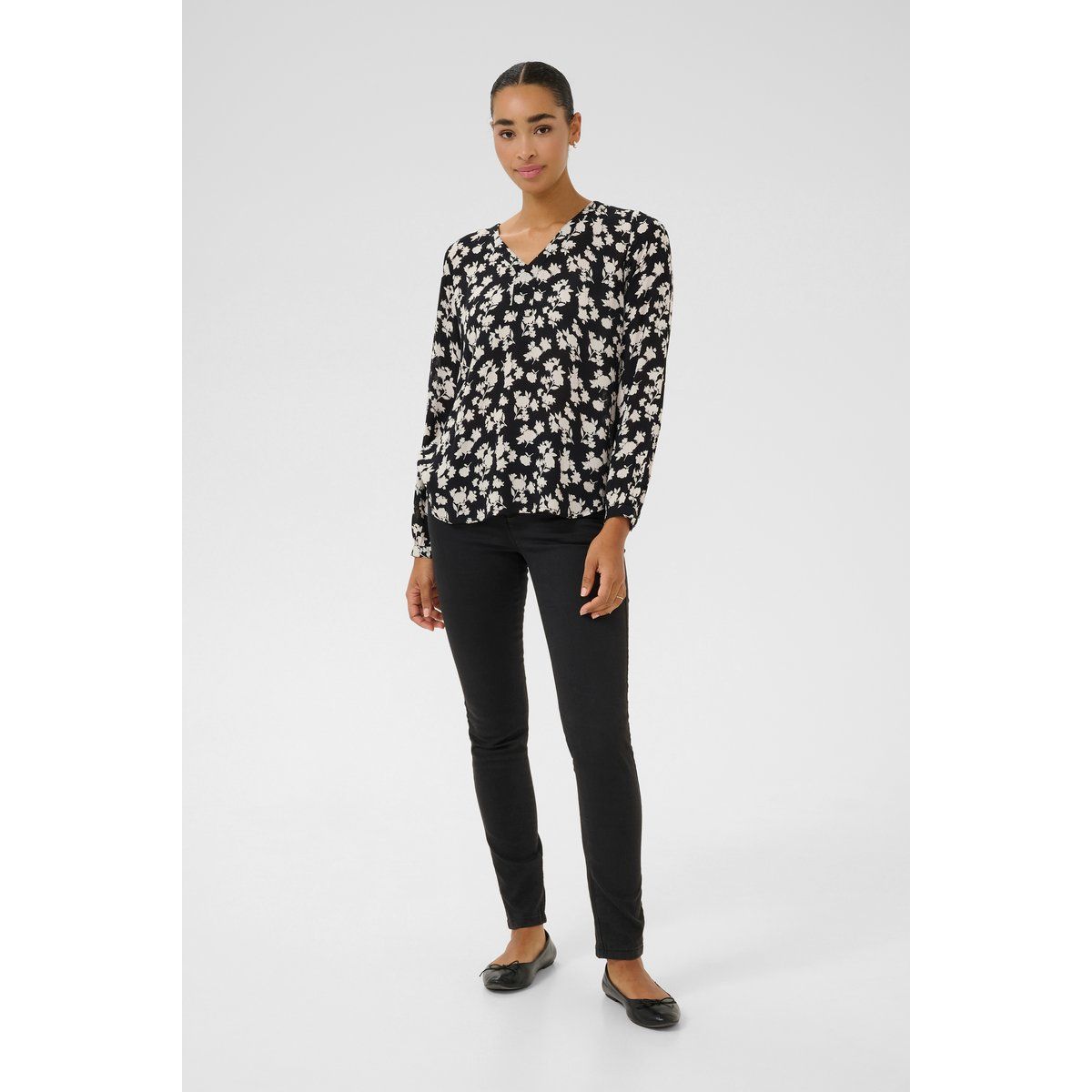 Langarmbluse mit Blumenprint