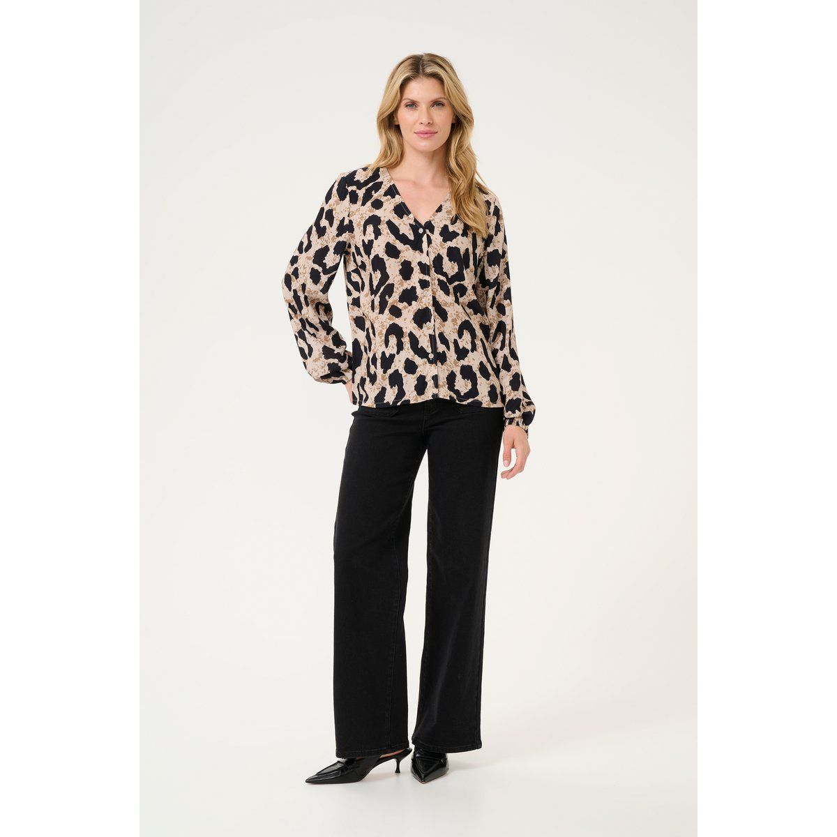 Bluse mit markantem Leopardenmuster