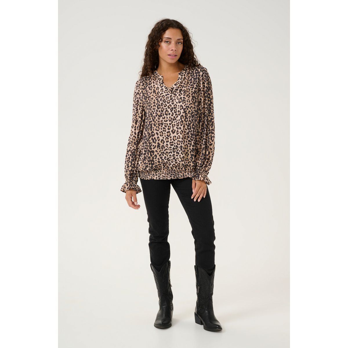 Relaxed-Fit-Bluse mit Leopardenmuster