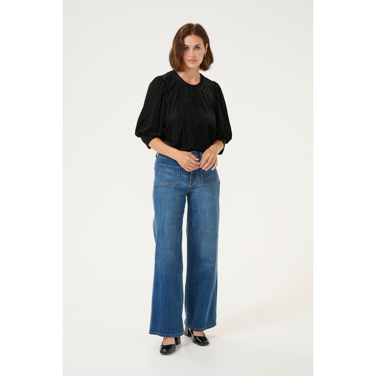 Plissierte Bluse im Loose-Fit