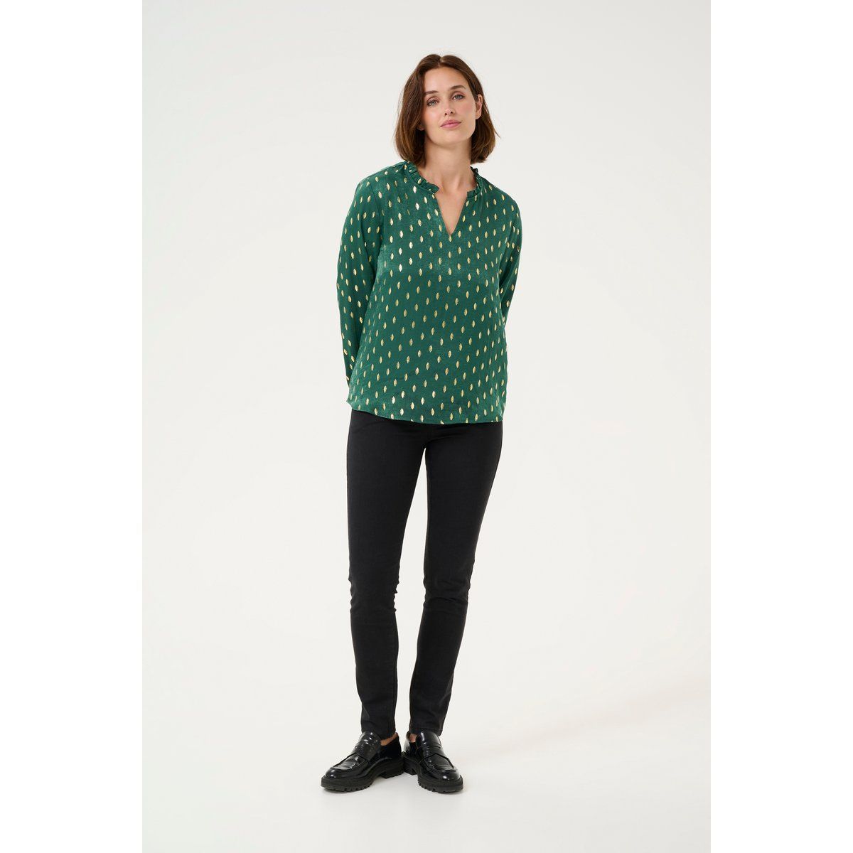 Elegante Bluse mit Folienprint