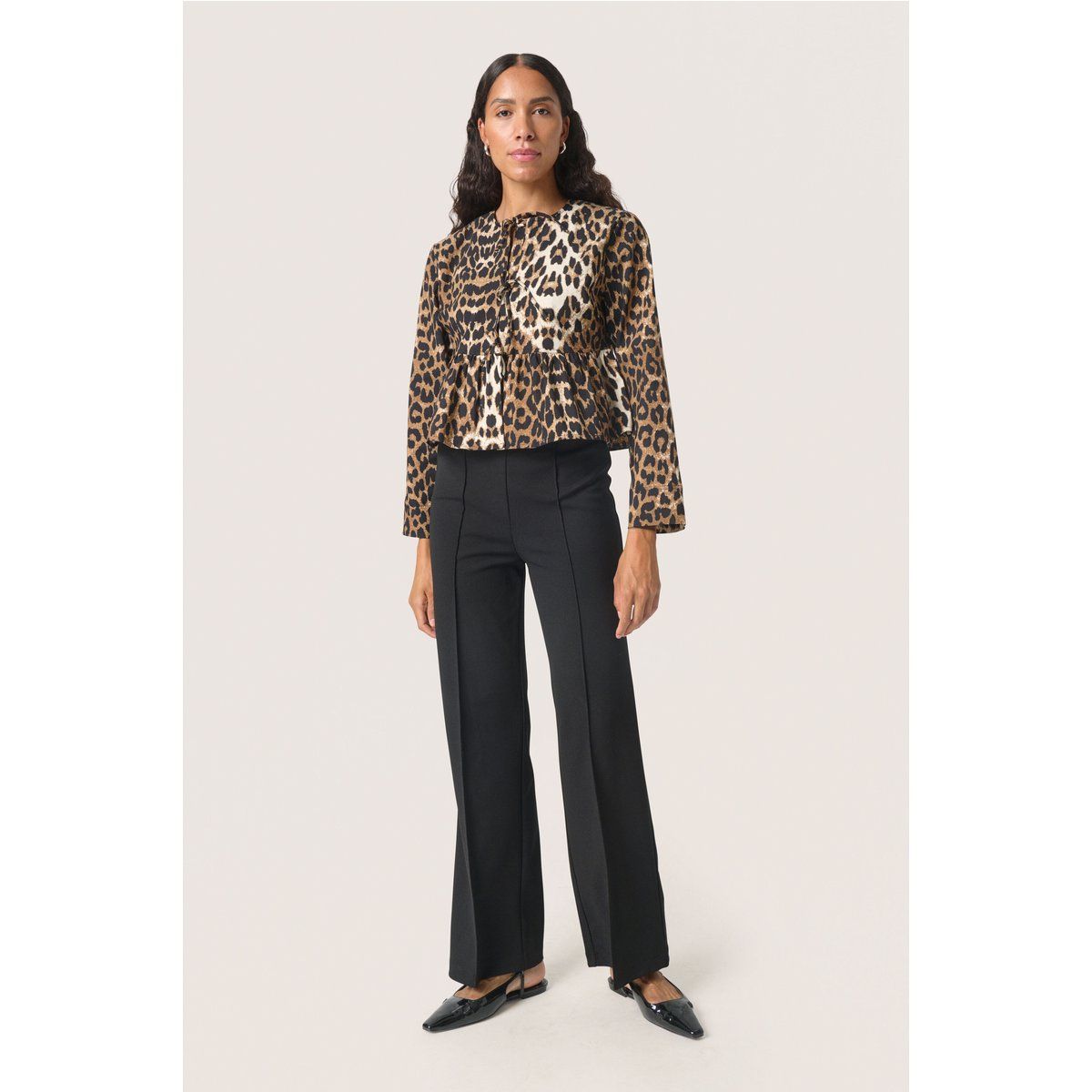 Peplum-Bluse mit Leopardenmuster