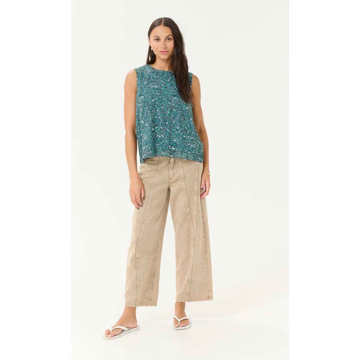 Ärmellose Bluse mit Grafikprint