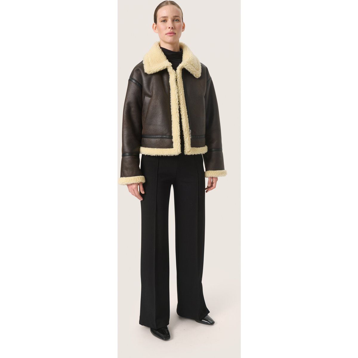 Aviator-Jacke mit Shearling-Imitat
