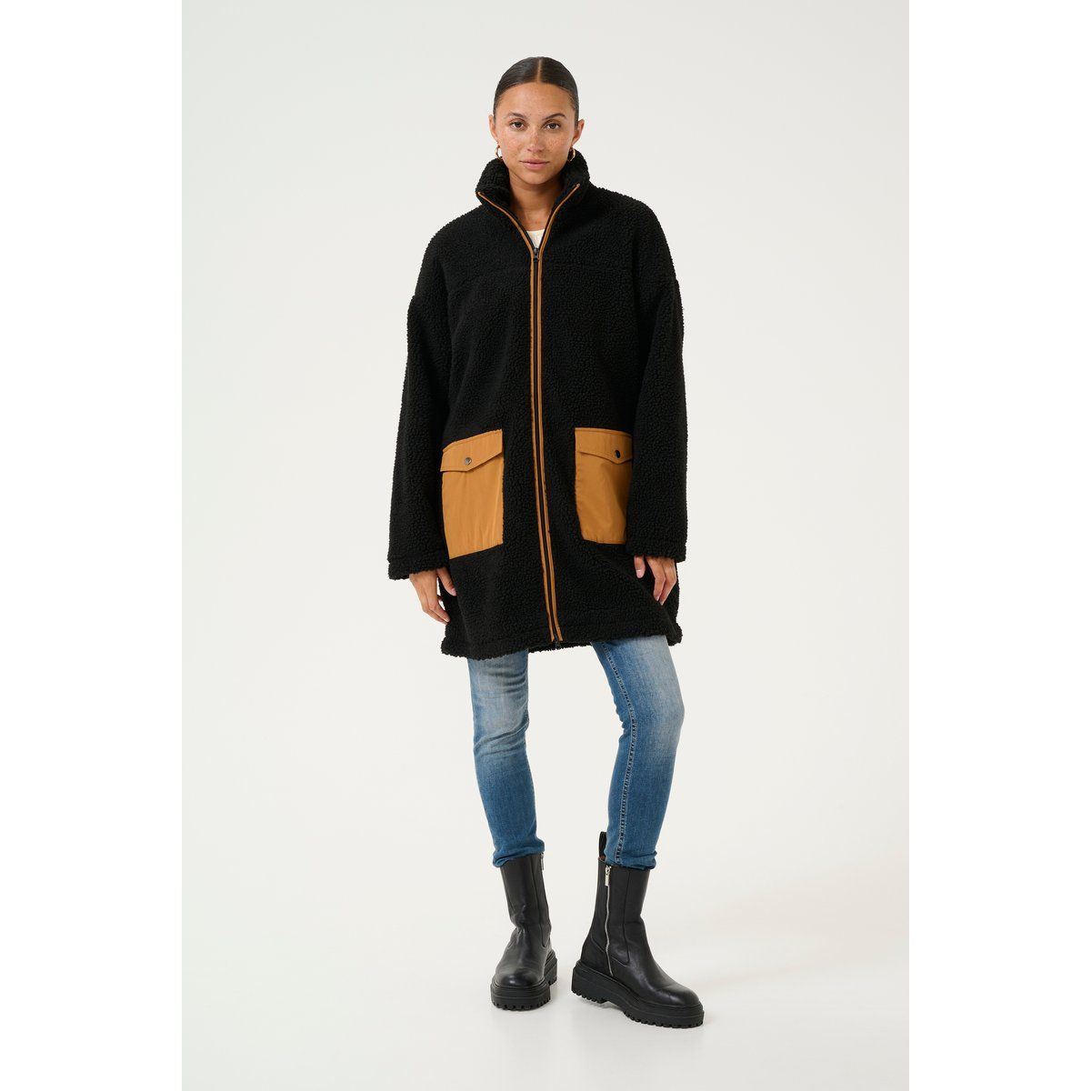 Oversize-Jacke aus Teddyfleece
