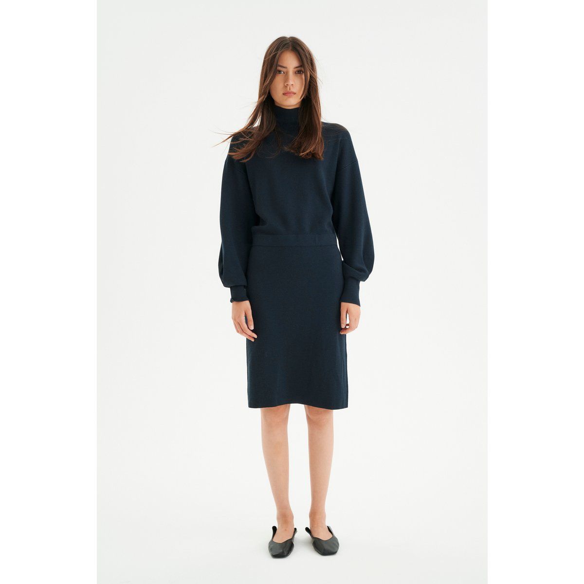 Strickkleid mit Rollkragen in Relaxed-Passform