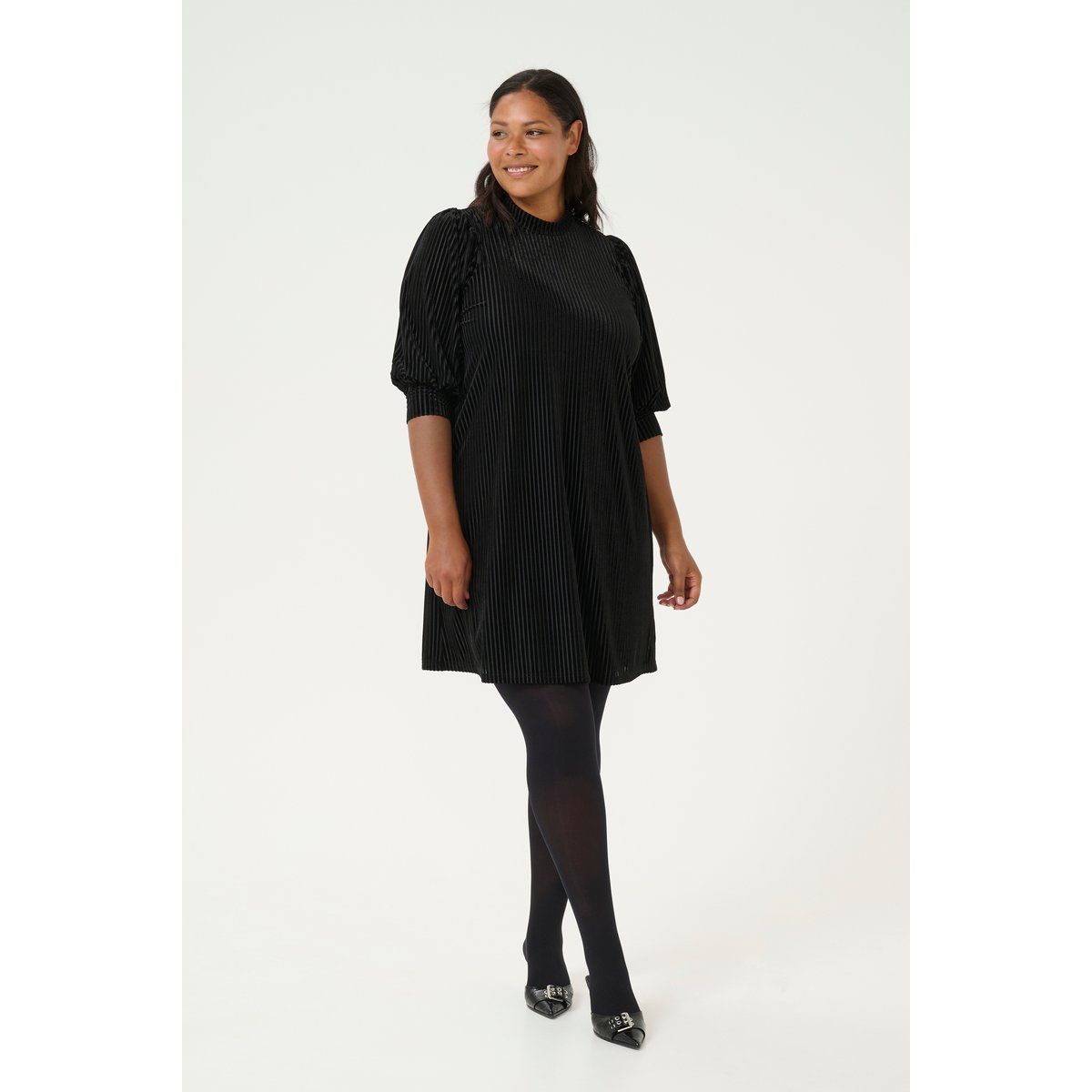 Plissee-Mini-Kleid in A-Linie