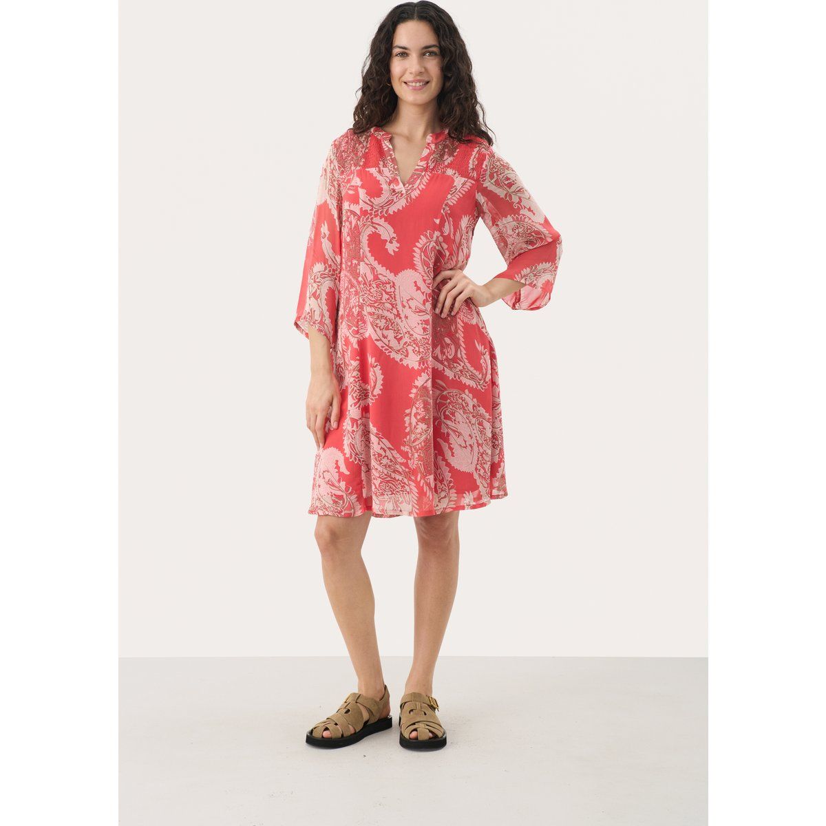 Fließendes Shiftkleid mit Paisleymuster