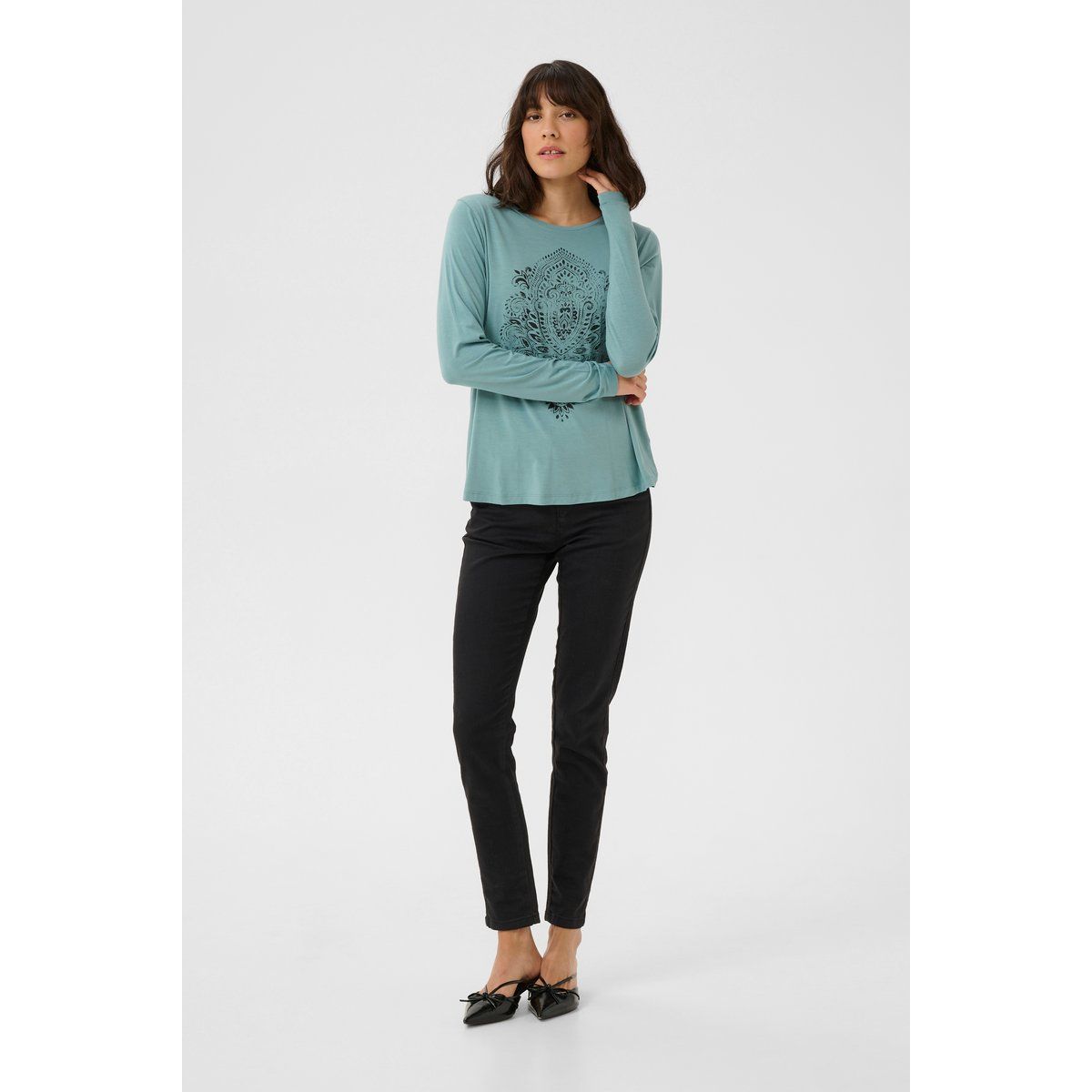 Langarm-Top mit Ornament-Print