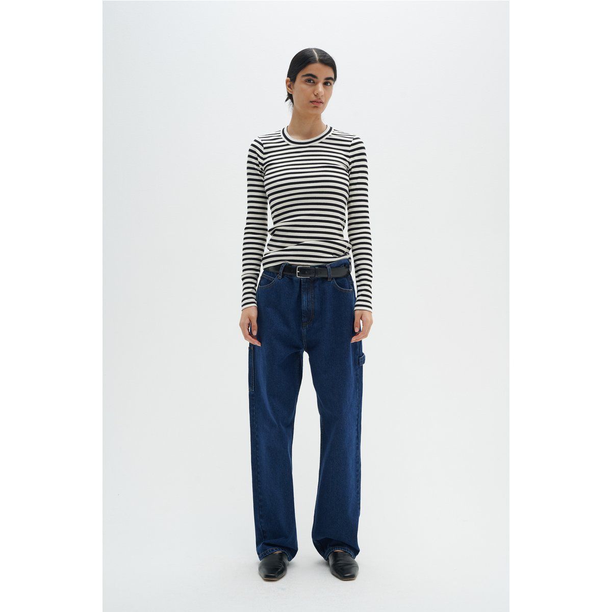 Gestreiftes Slim-Fit Langarmshirt