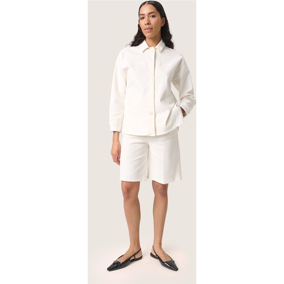Locker geschnittenes Denim-Overshirt