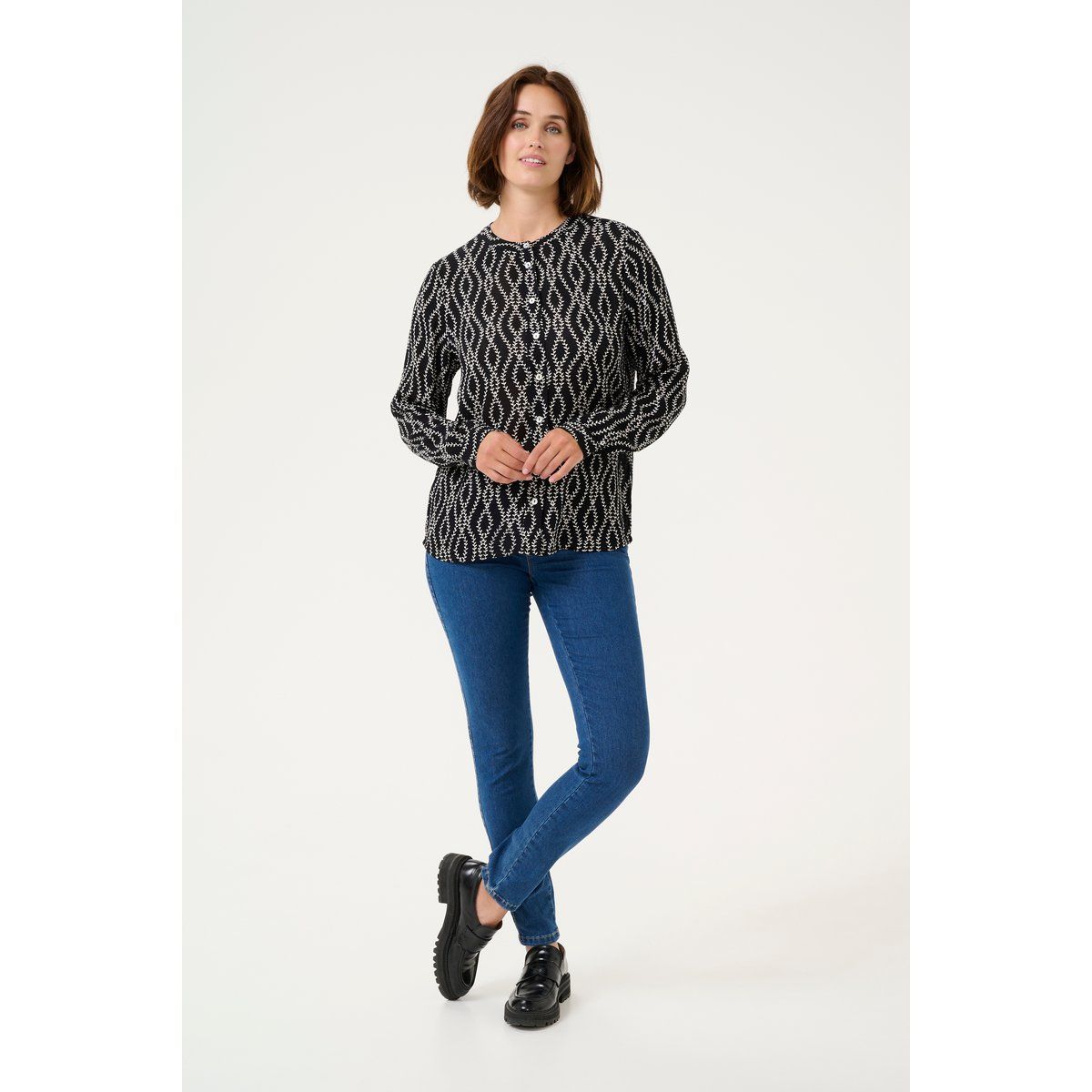 Gemusterte Regular Fit Viskosebluse