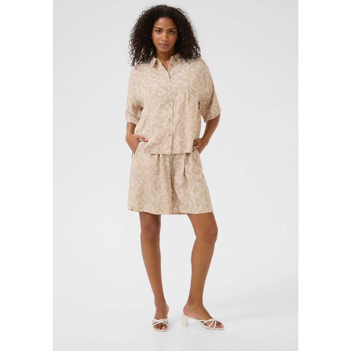 Baggy-Hemd mit abstraktem Print