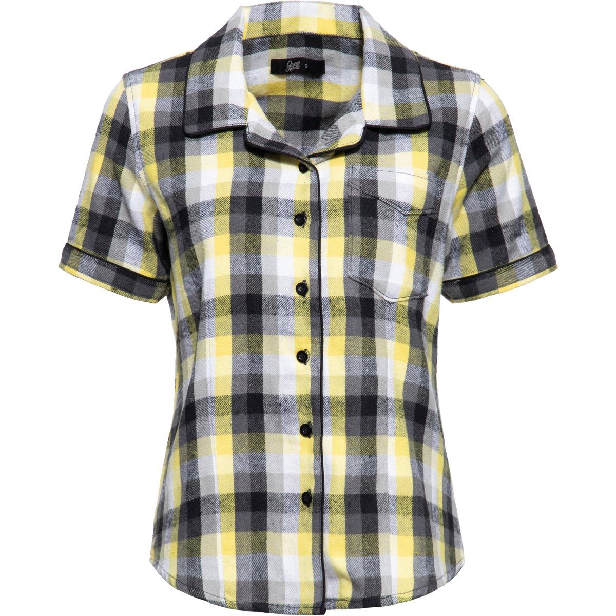 Kurzärmelige Karierte Retro Bluse