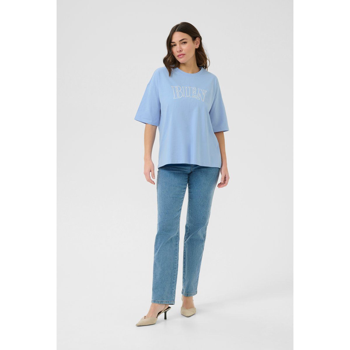 Besticktes Oversize-Oberteil aus Baumwolle