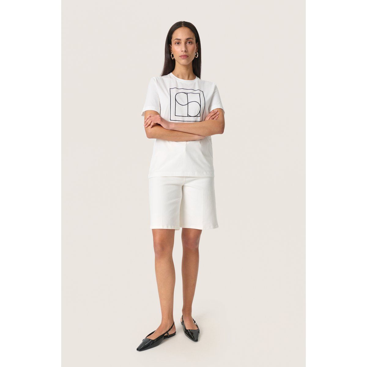Minimalistisches T-Shirt mit Grafik-Print