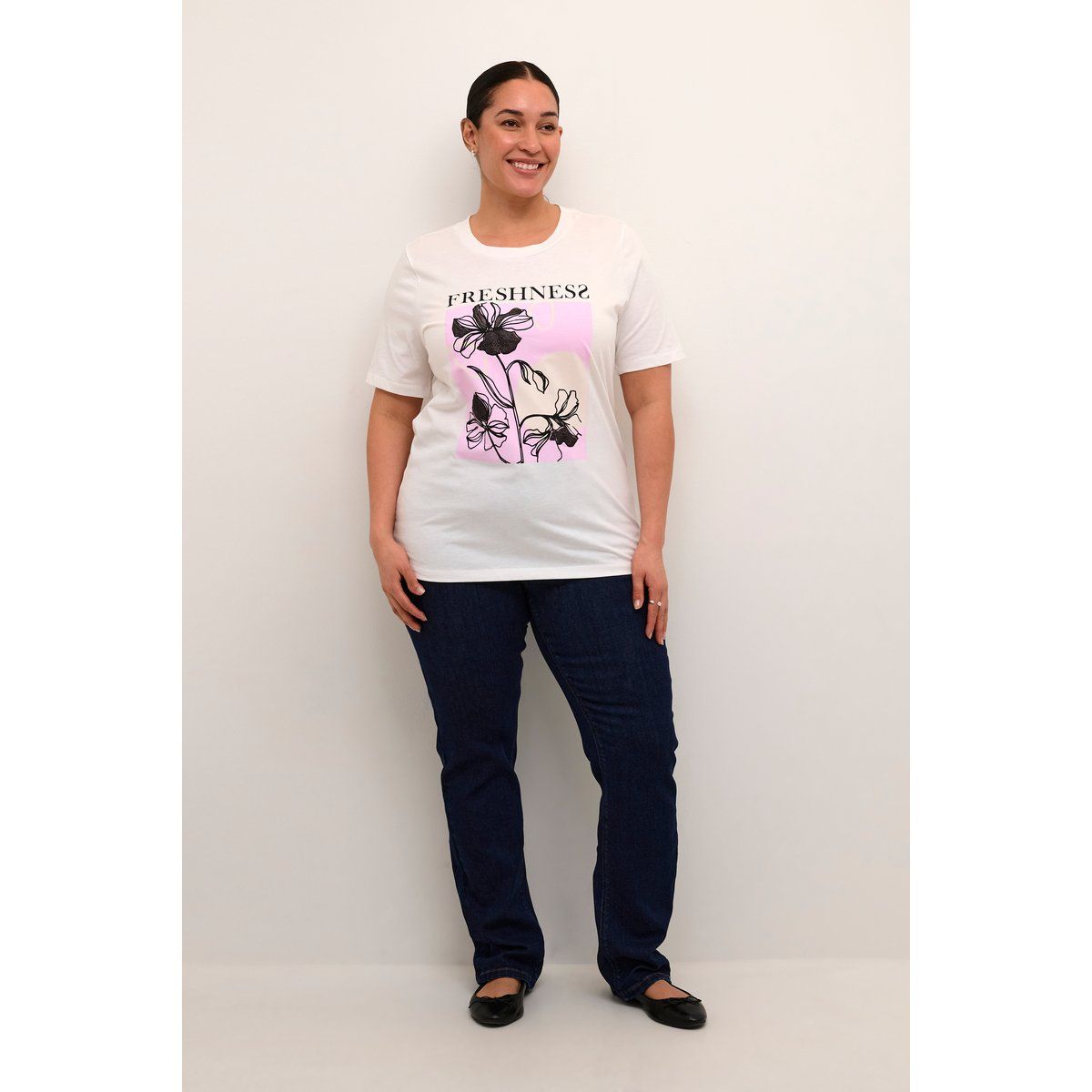 Baumwoll-T-Shirt mit floralem Print