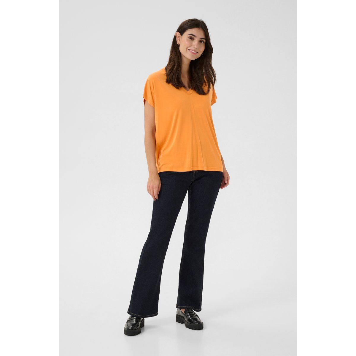 Fließendes Oversize V-Neck Shirt