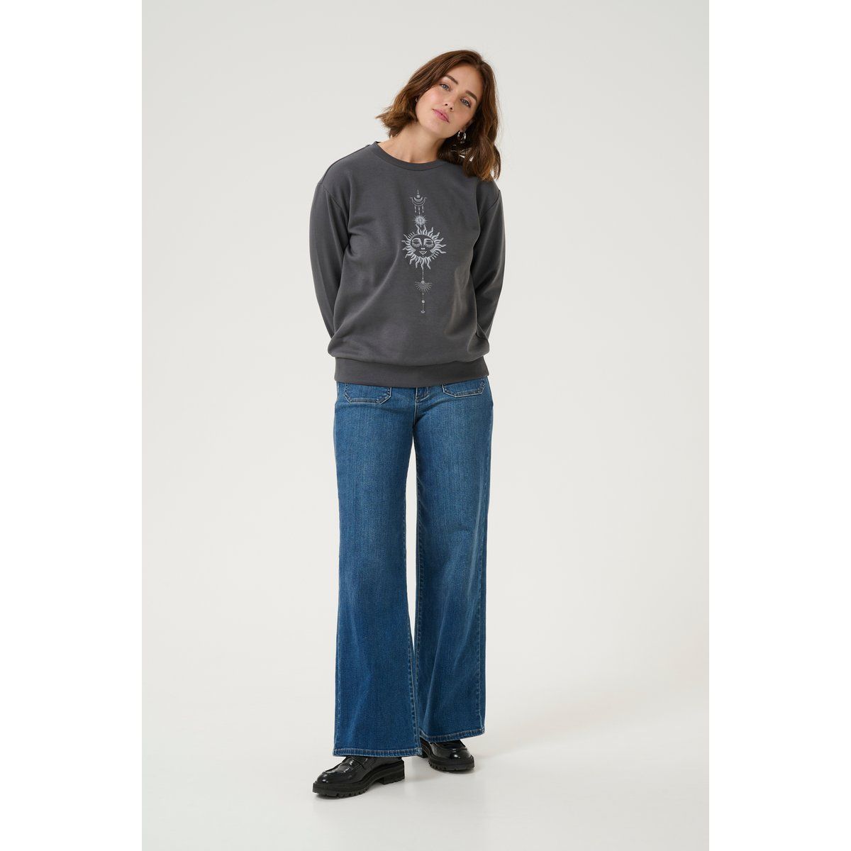 Oversize-Sweatshirt mit Himmelsgrafik