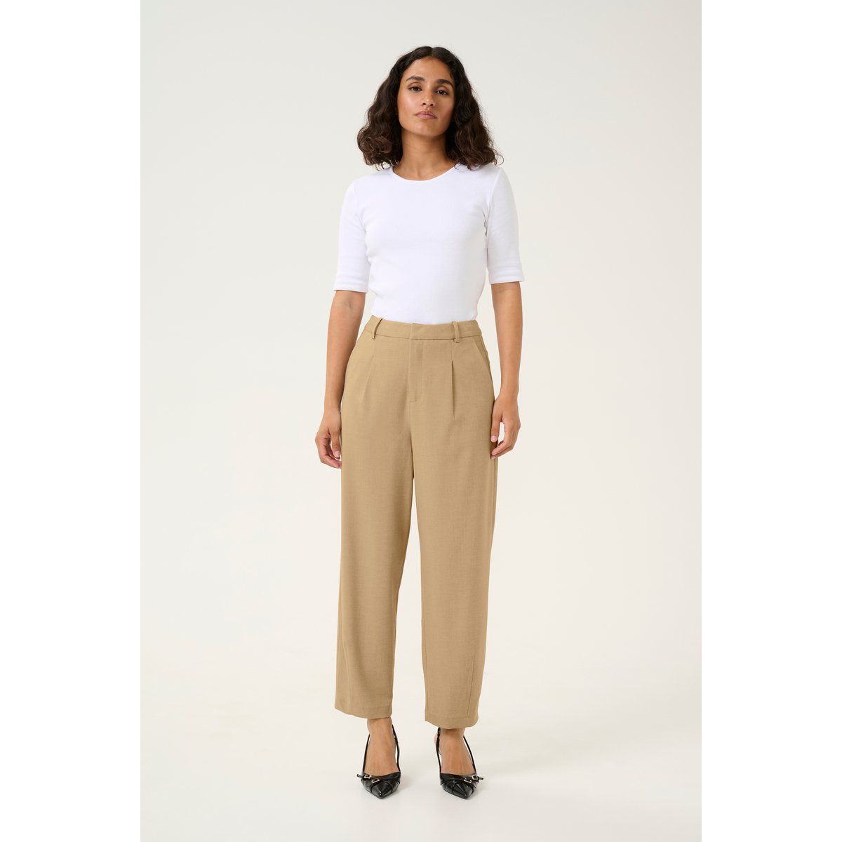 Klassische Bundfaltenhose mit hohem Bund