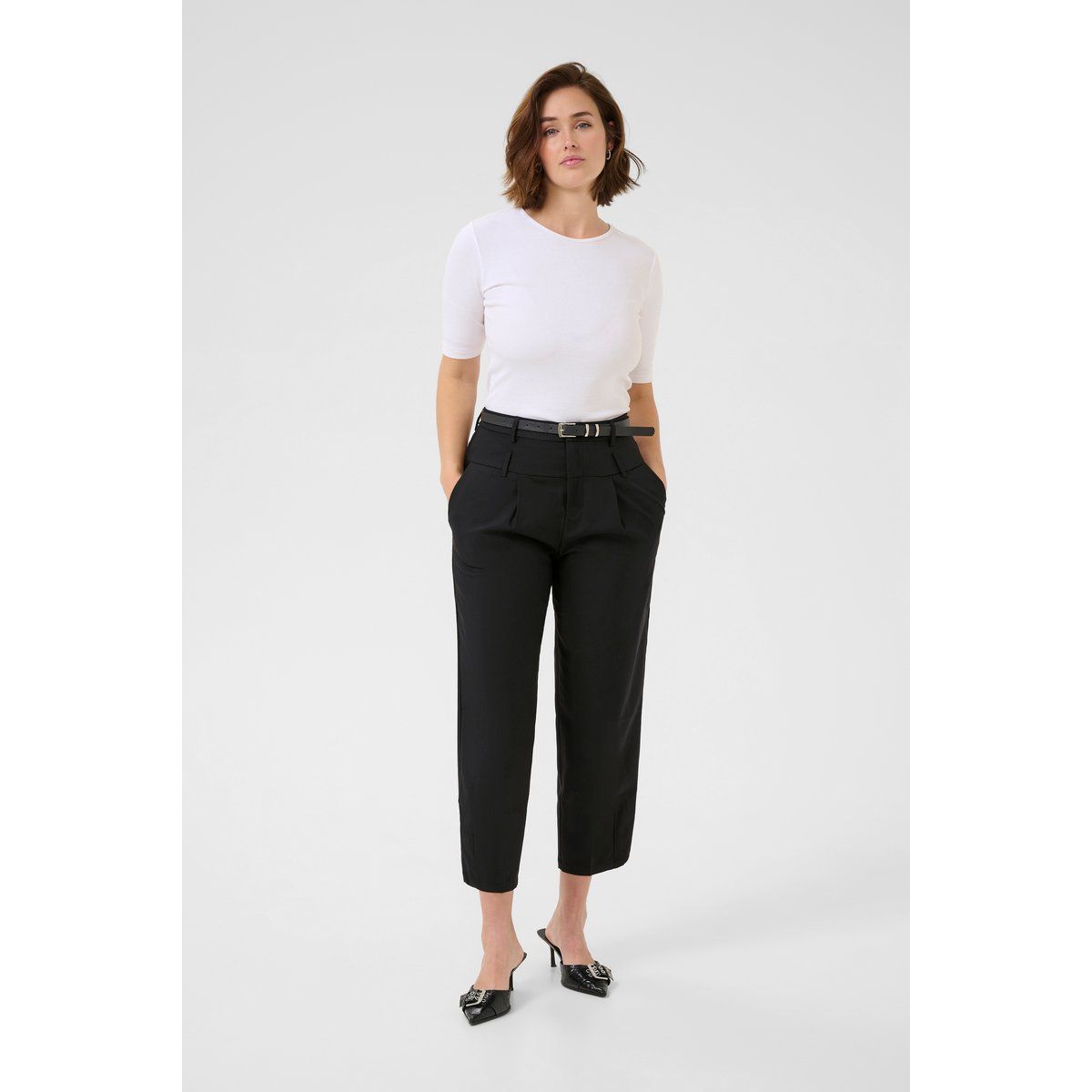 Taillenhohe Tapered Businesshose