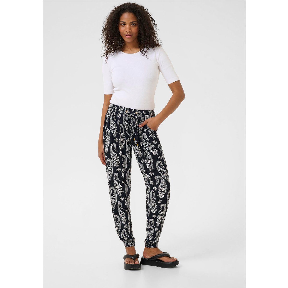 Paisley-Print Jogger mit regulärer Passform