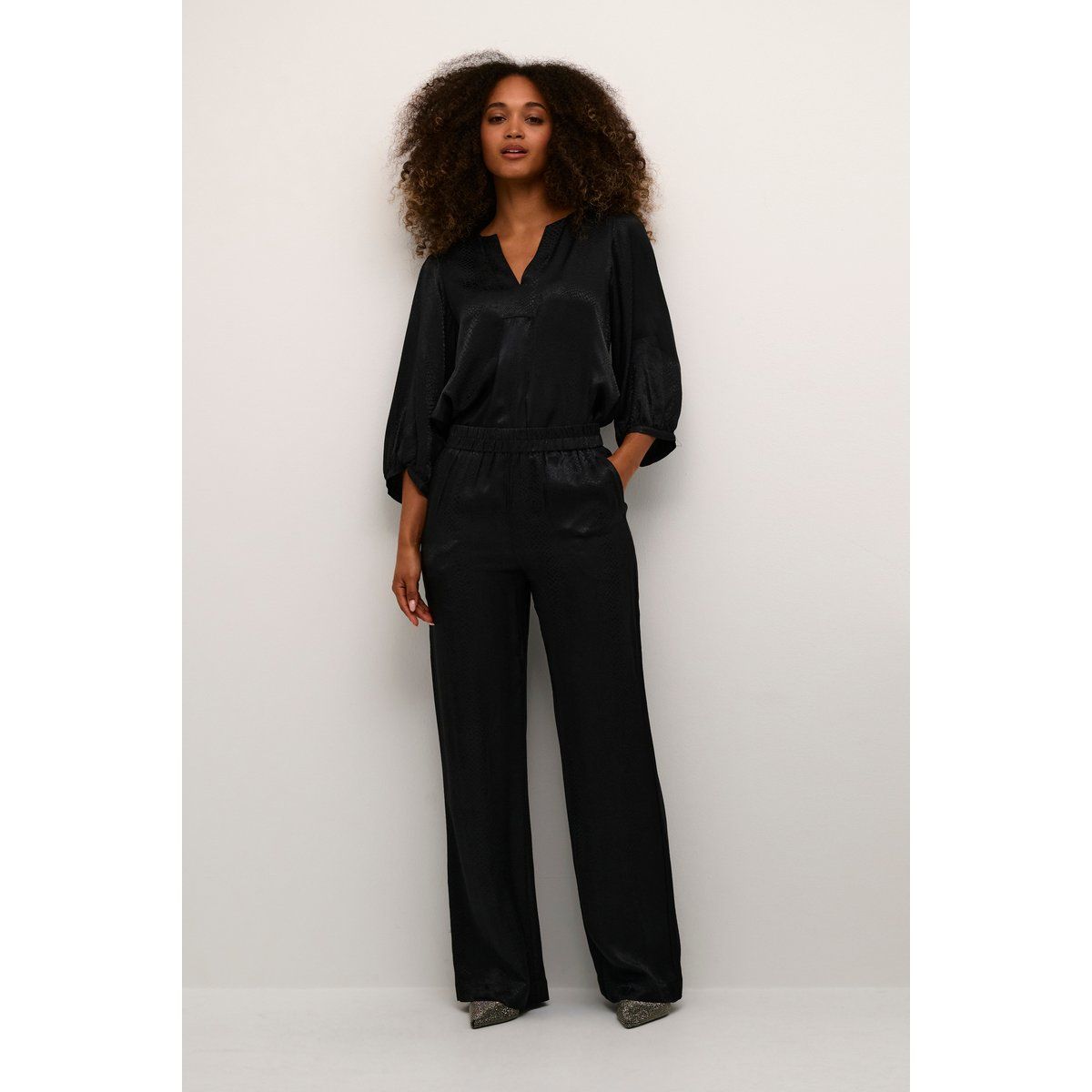 Klassische Satin-Jacquard-Hose