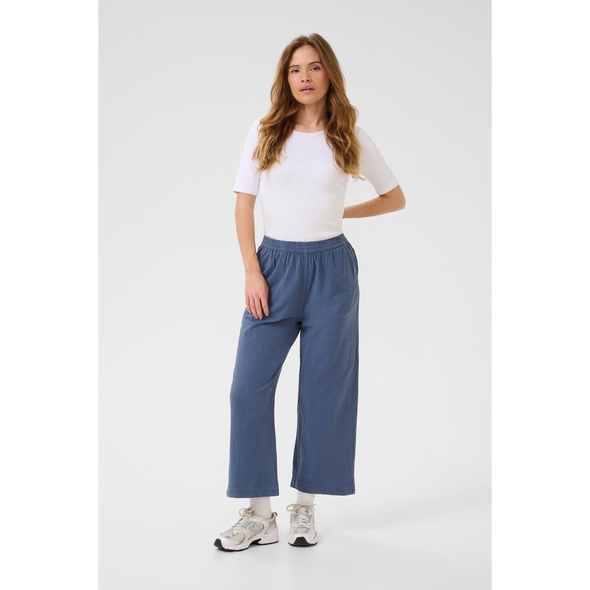 Lockere Weit geschnittene Baumwollhose