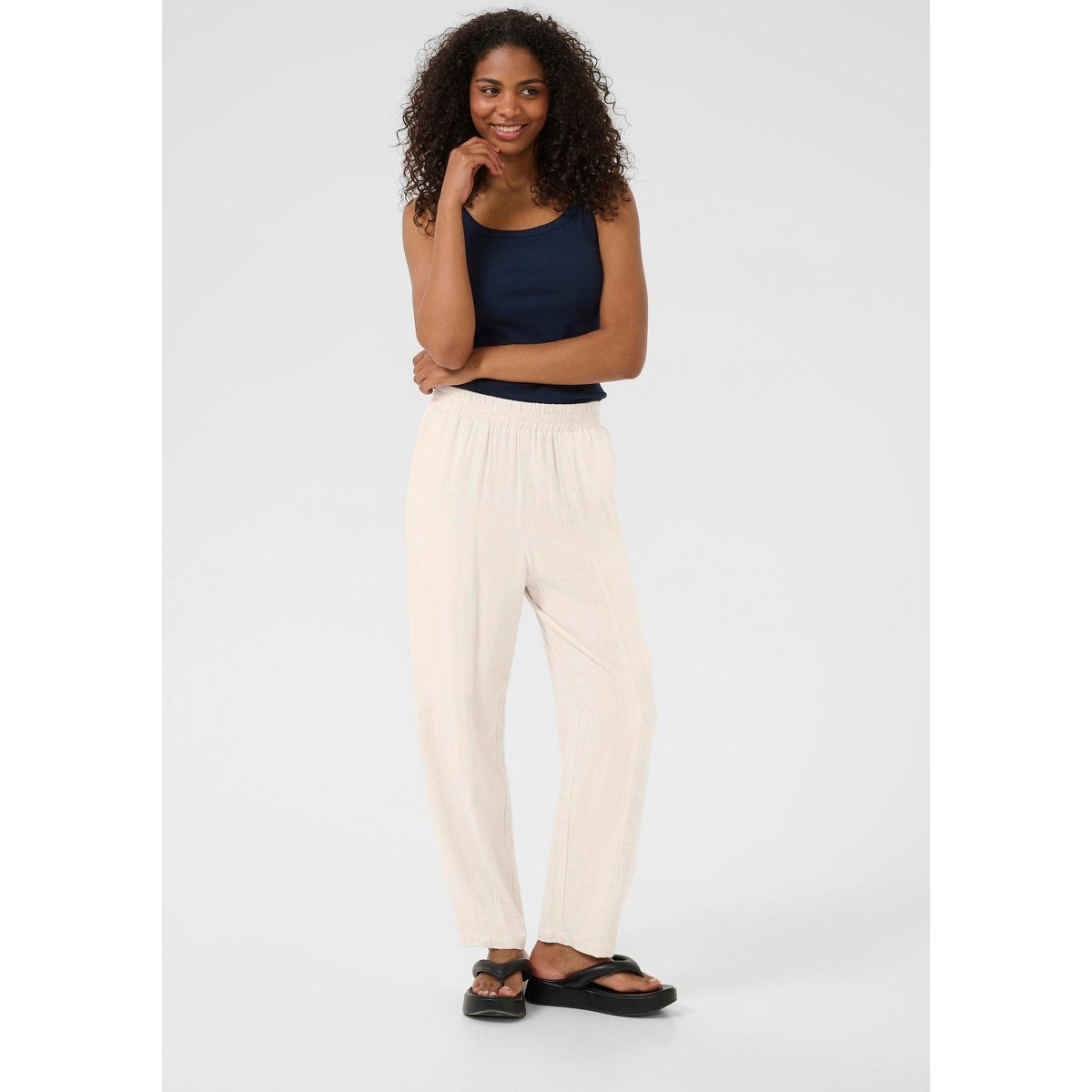 Leichte Tapered-Hose aus Leinenmix