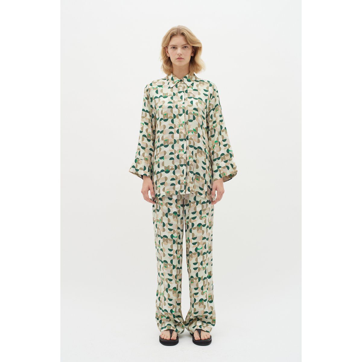Gerade Hose mit Geometrie-Print