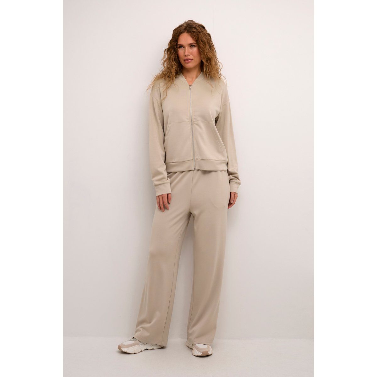 Weite Jerseyhose mit hohem Bund