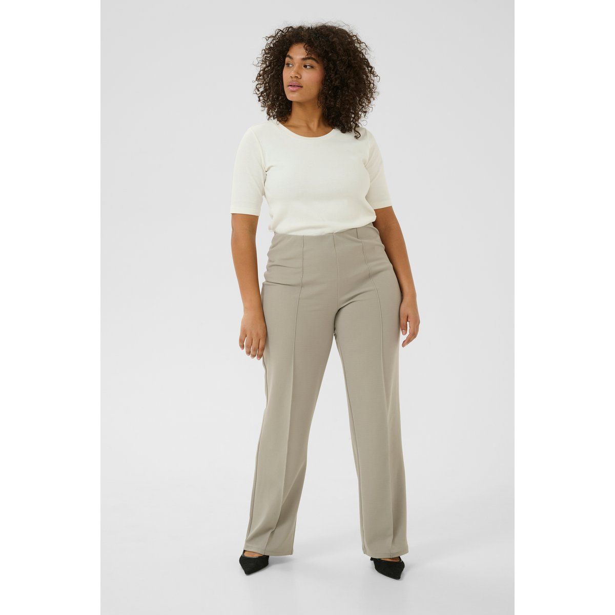 Hochtaillierte Hose mit Biesen