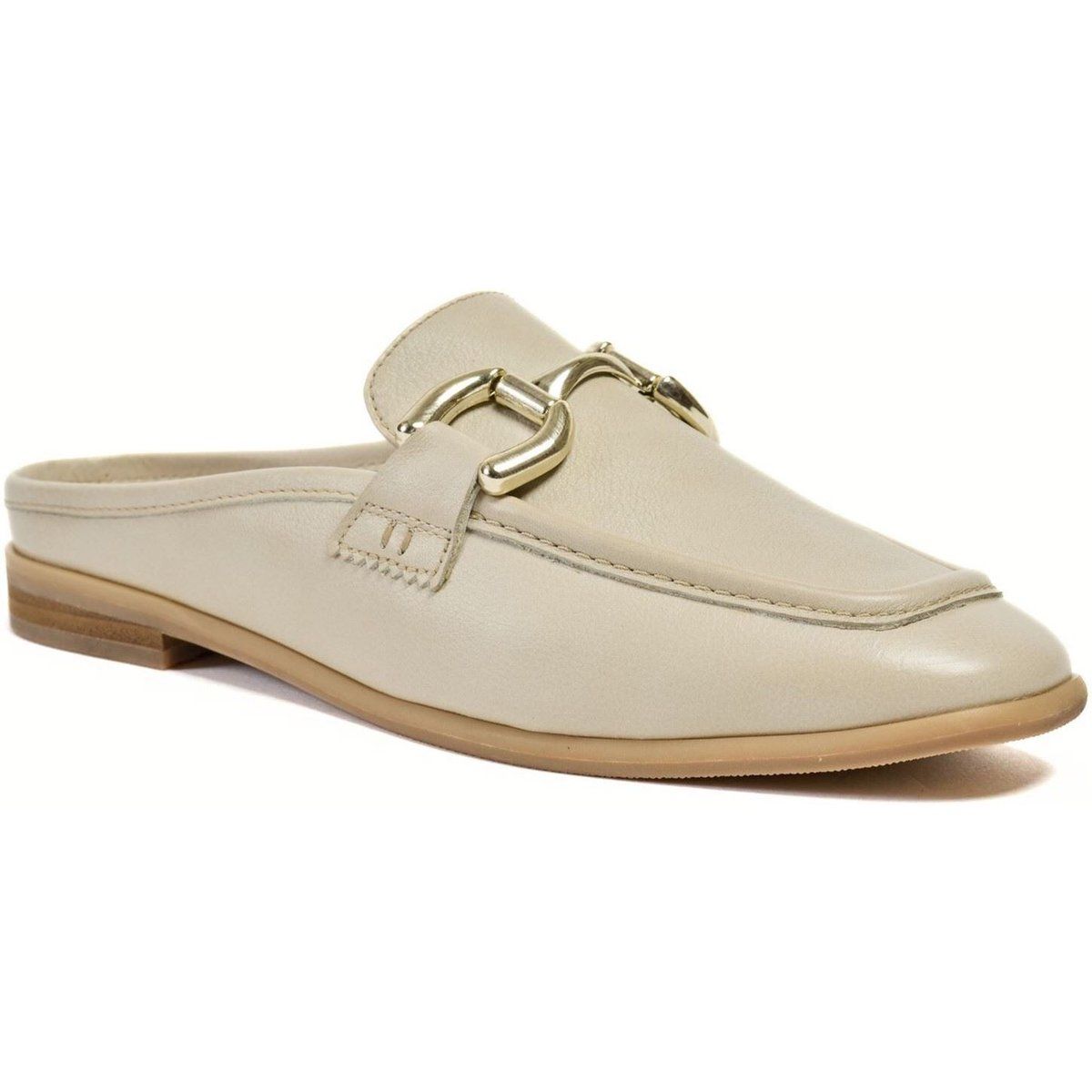 Elegante Leder-Mules mit Trensenspange