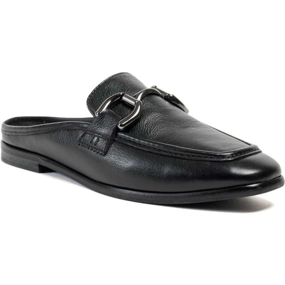 Elegante Leder-Mules mit Gebissverzierung