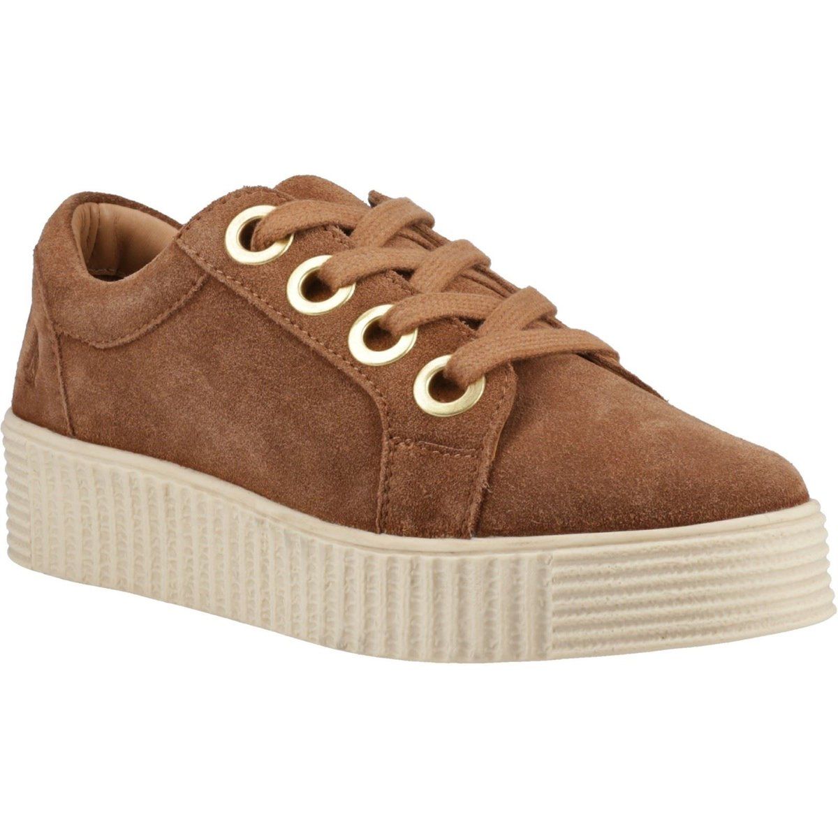 Plateausneaker aus Wildleder mit Ösen