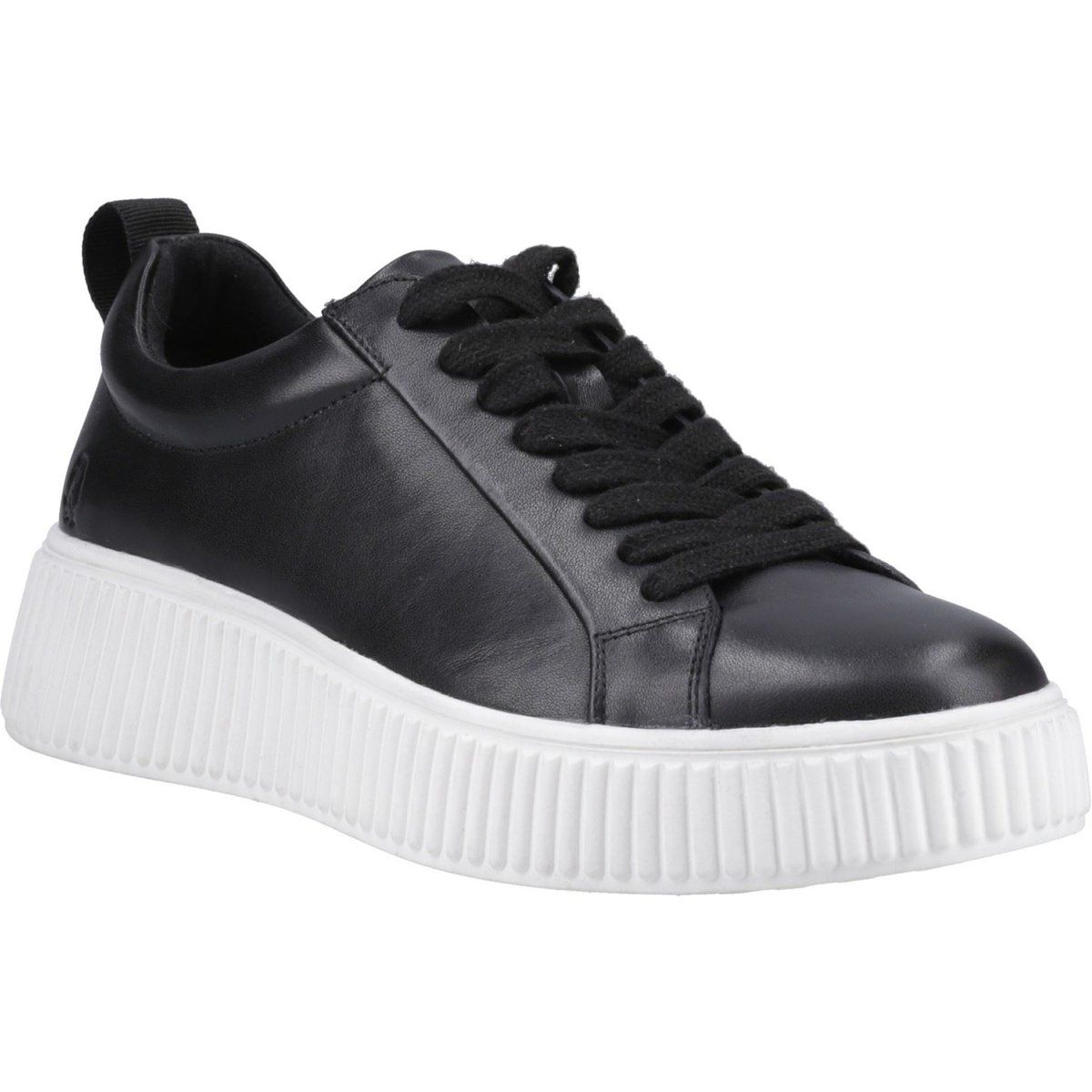 Leder-Sneaker mit Plateausohle