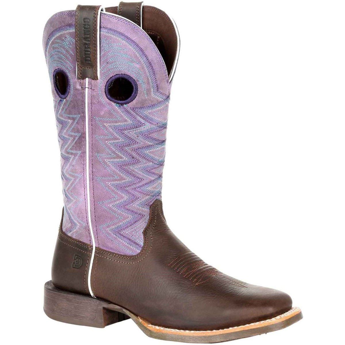 Western-Lederstiefel mit violettem Schaft