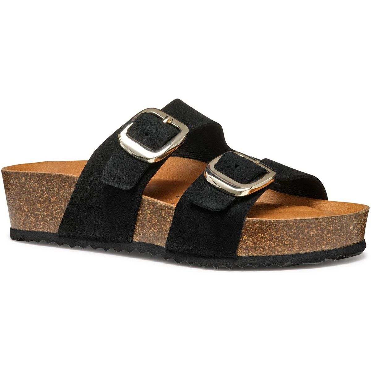 Keilsandalen aus Wildleder mit Schnallen