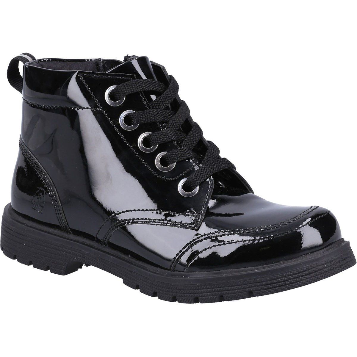 Glänzende Stiefeletten aus Lackleder