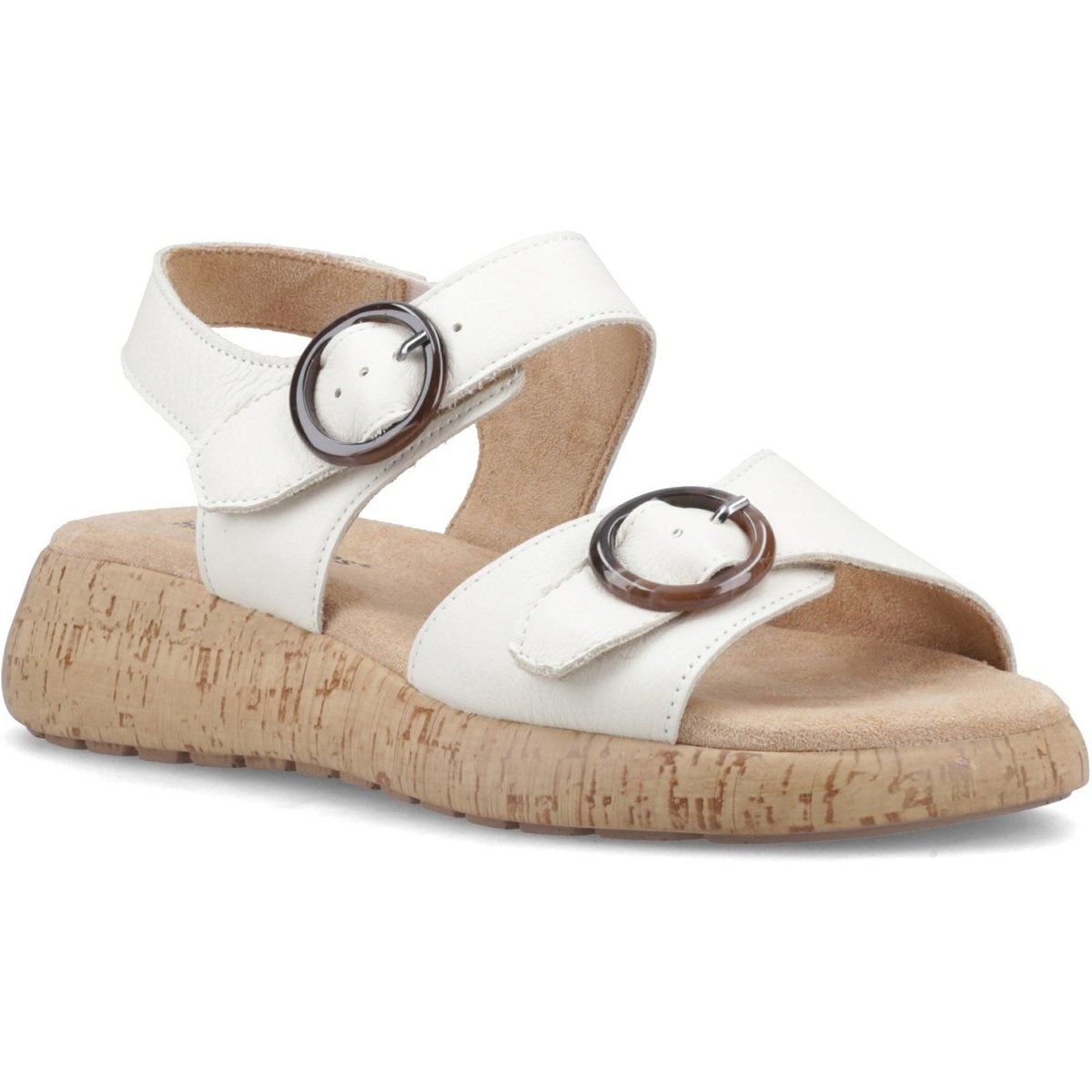 Leder-Komfortsandalen mit doppelter Schnalle
