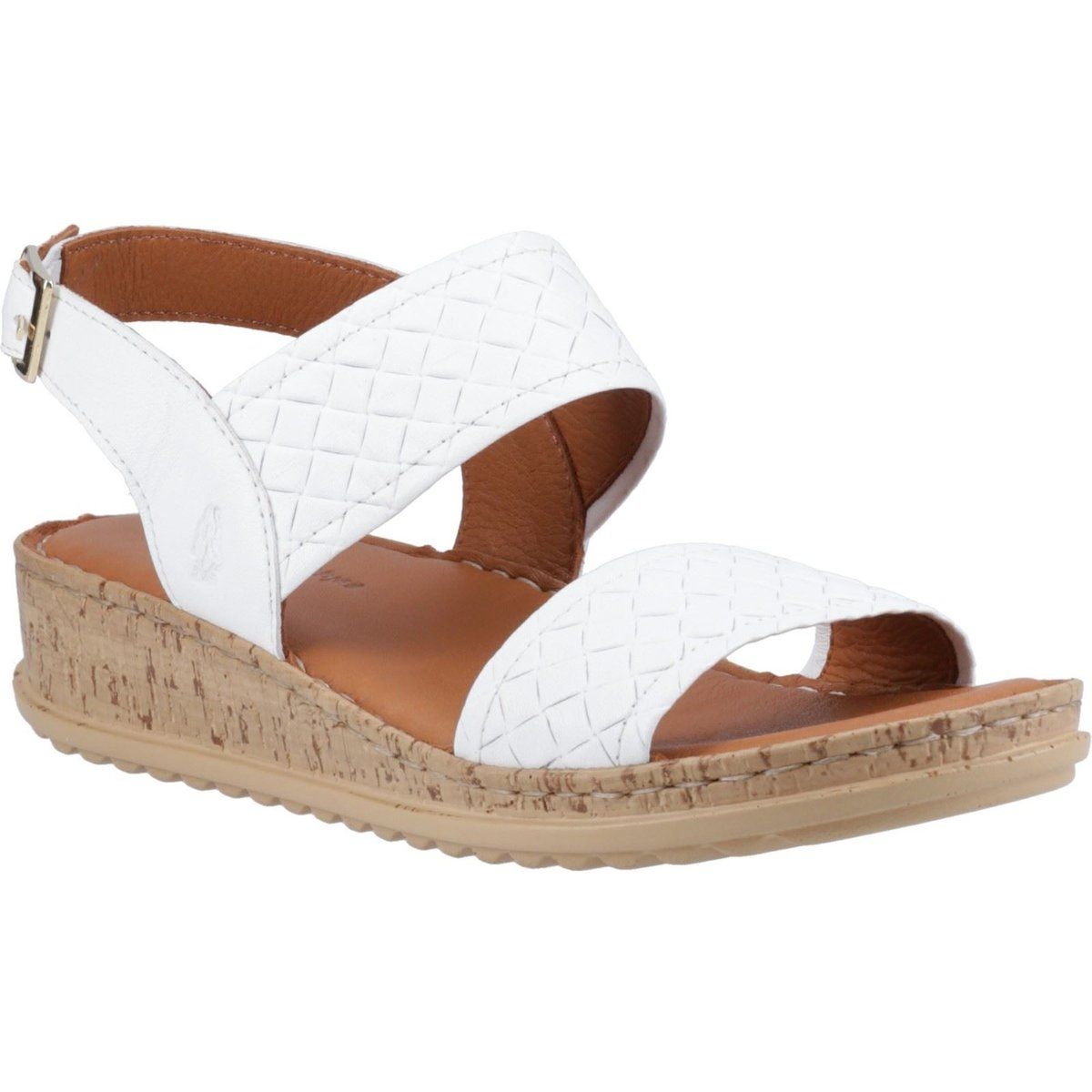 Geflochtene Keilsandalen aus Leder
