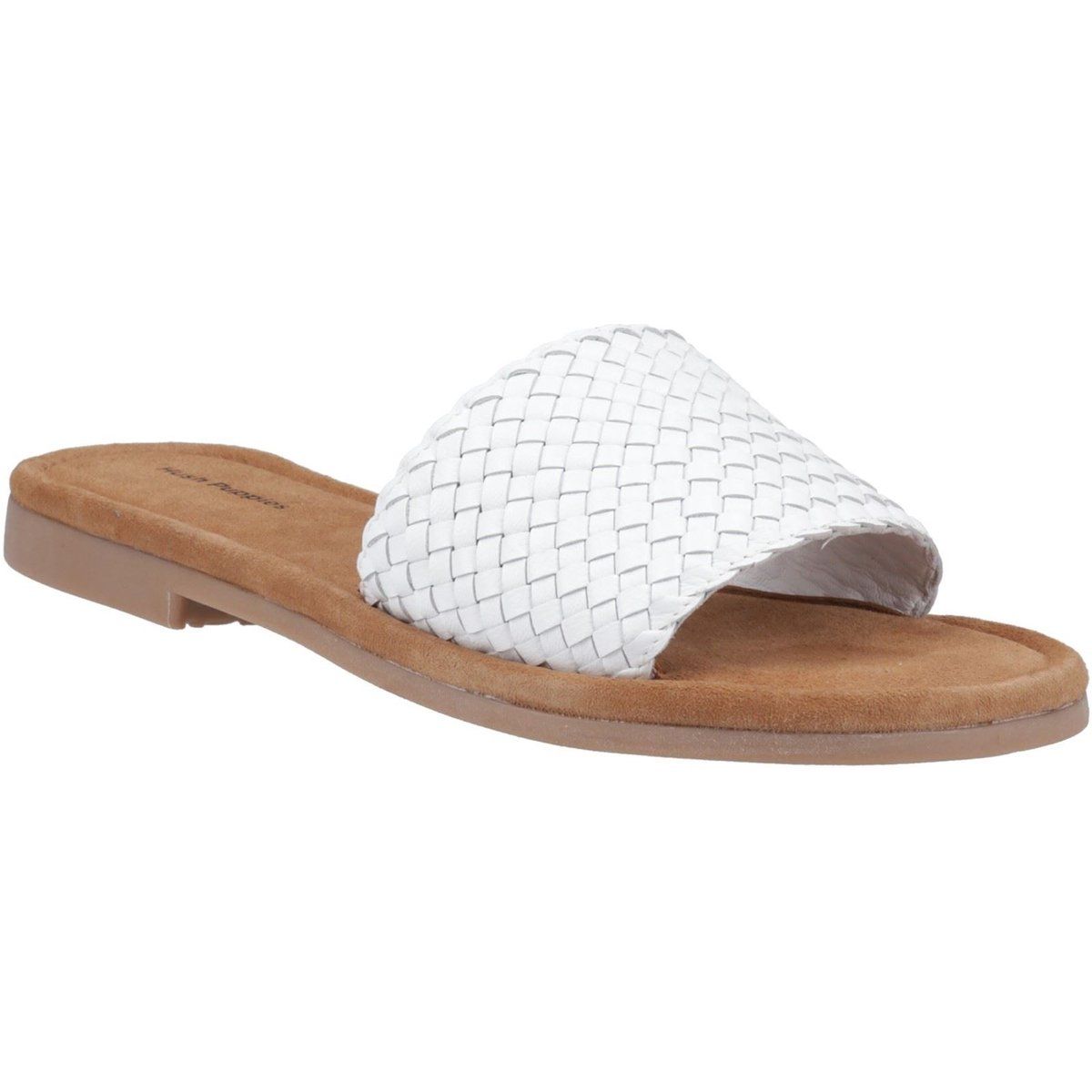Geflochtene Leder-Slide-Sandalen