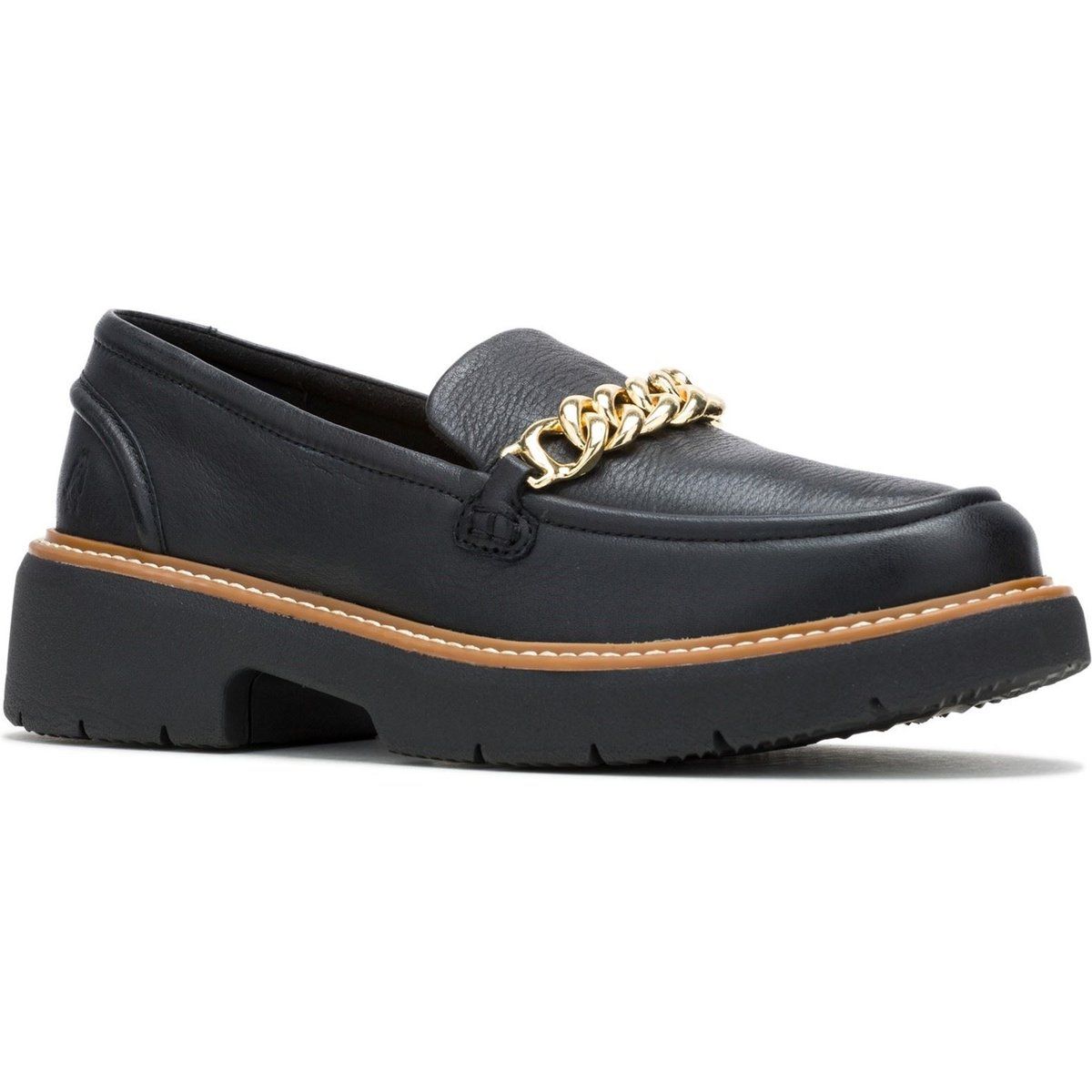 Chunky-Loafer aus Leder mit Ketten-Detail